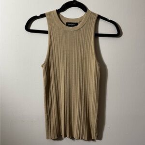 Banana Republic Ribbed Sleeveless Tank - Beige